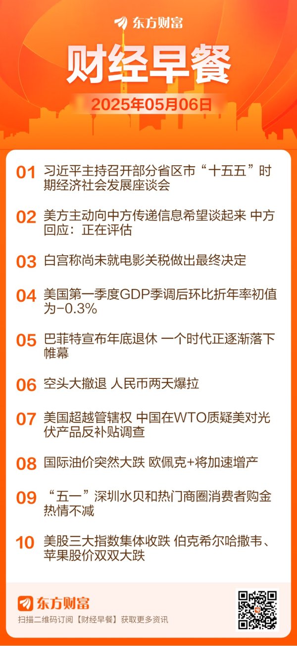 科元网  【5月6日Choice早班车】白宫尚未就电影关税做出最终决定