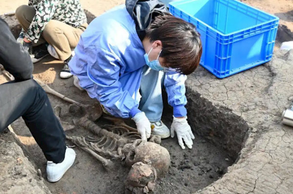 永旺配资 中国最早！河南贾湖遗址发现8000多年前木棺